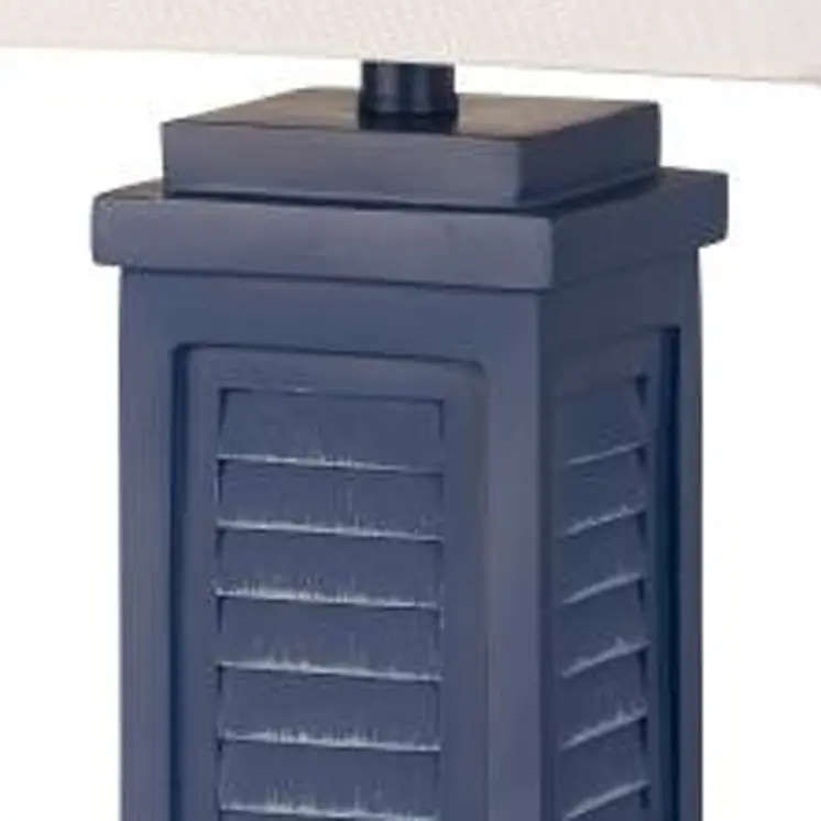 Set of Two 32" Blue Table Lamp With White Shade