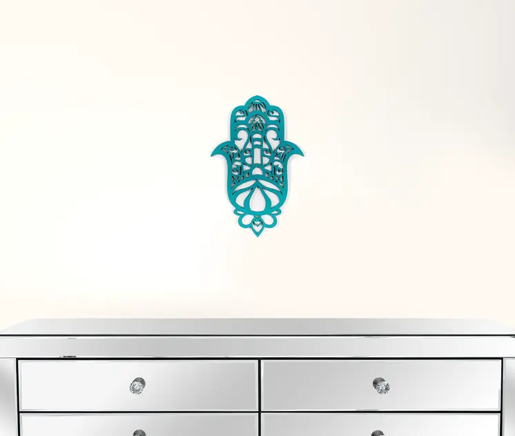 Turquoise Solid Wood Geometric Shapes Wall Decor