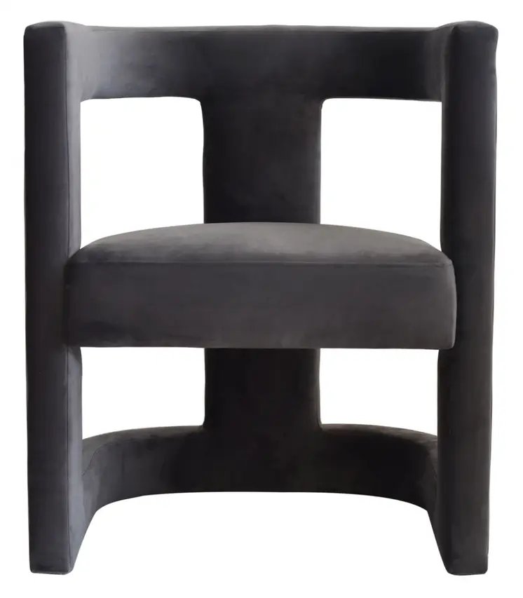 23" Gray Velvet Arm Chair