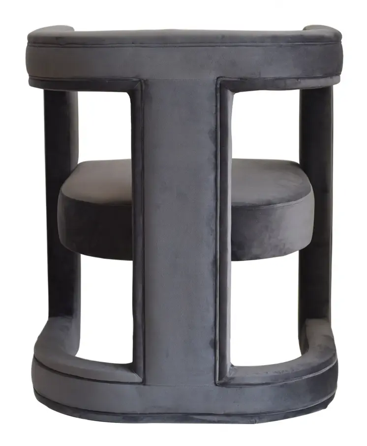 23" Gray Velvet Arm Chair