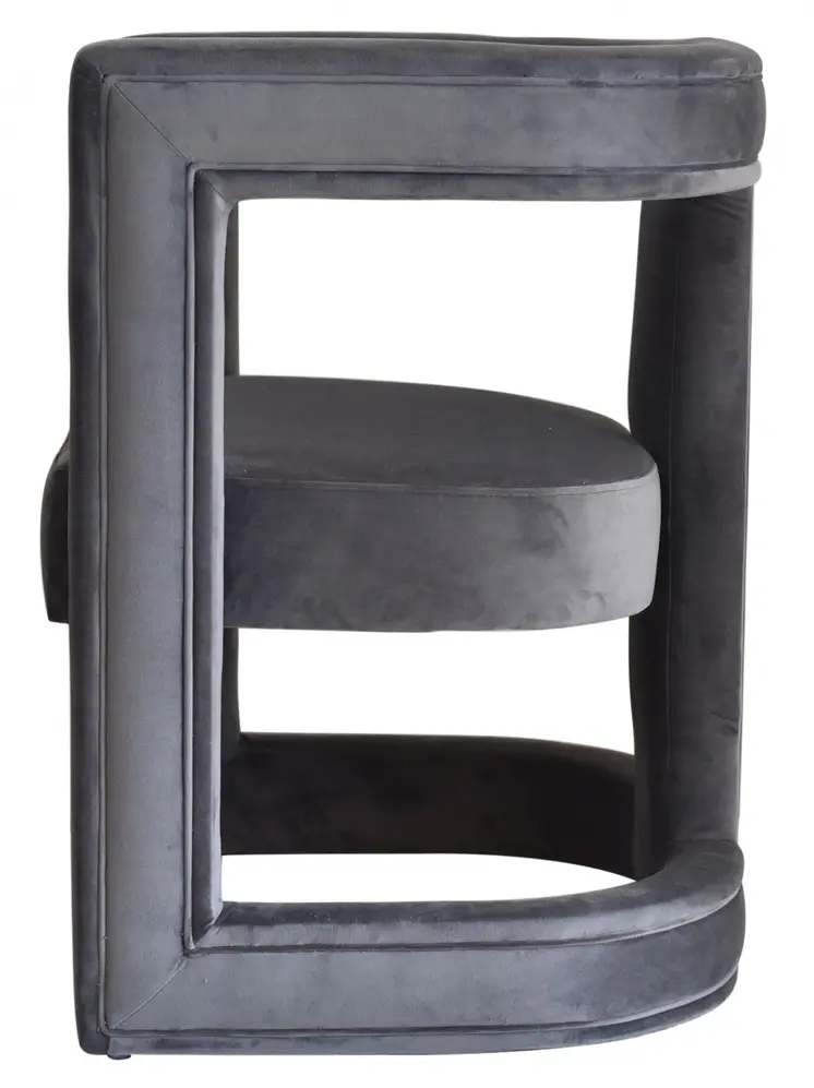 23" Gray Velvet Arm Chair