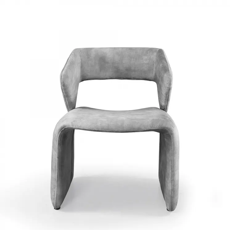 25" Light Gray Velvet Side Chair