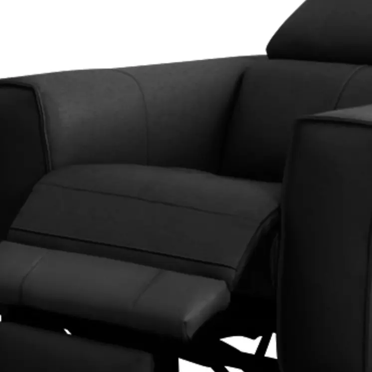 41" Black Genuine Leather Power Recliner