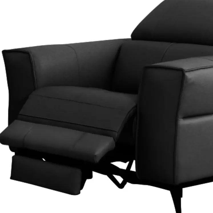 41" Black Genuine Leather Power Recliner