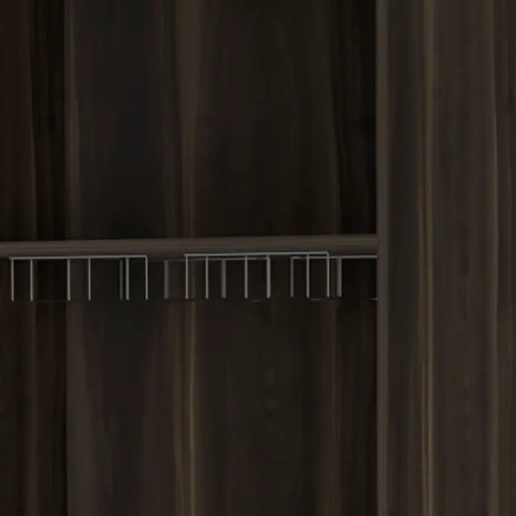 27" Dark Brown Corner Bar Cabinet With Multiple Shelves
