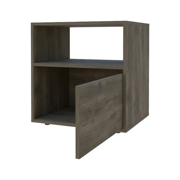 20" Dark Brown Wood Nightstand