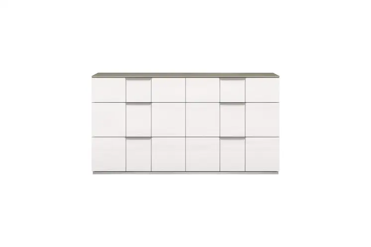 57" White Six Drawer Double Dresser