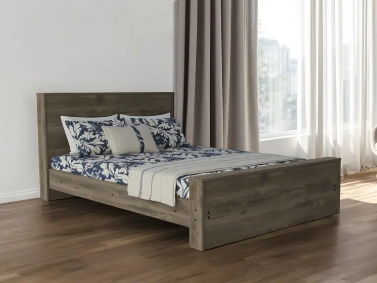 Dark Brown Wood Full Bed Frame