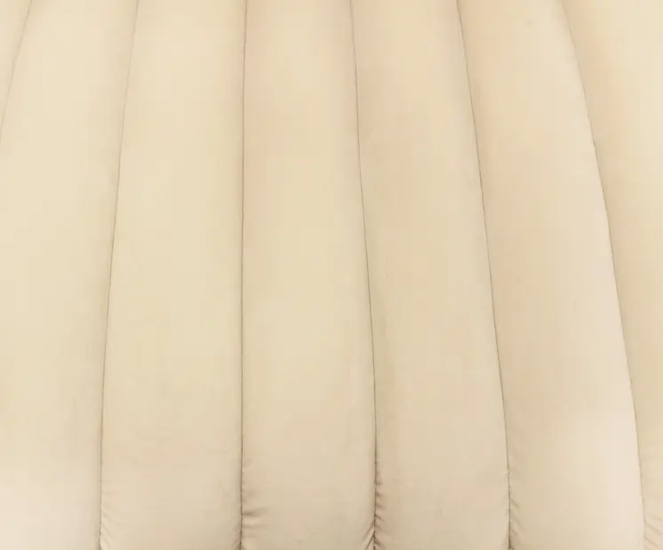 37" Ivory Velvet And Gold Solid Color Lounge Chair