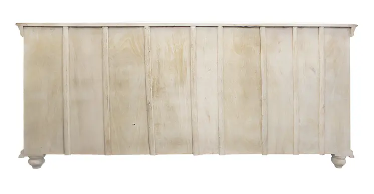 71" Beige Solid Wood Sideboard with Four Doors
