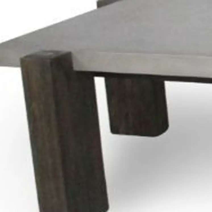 33" Dark Gray and Brown Concrete And Solid Wood Coffee Table