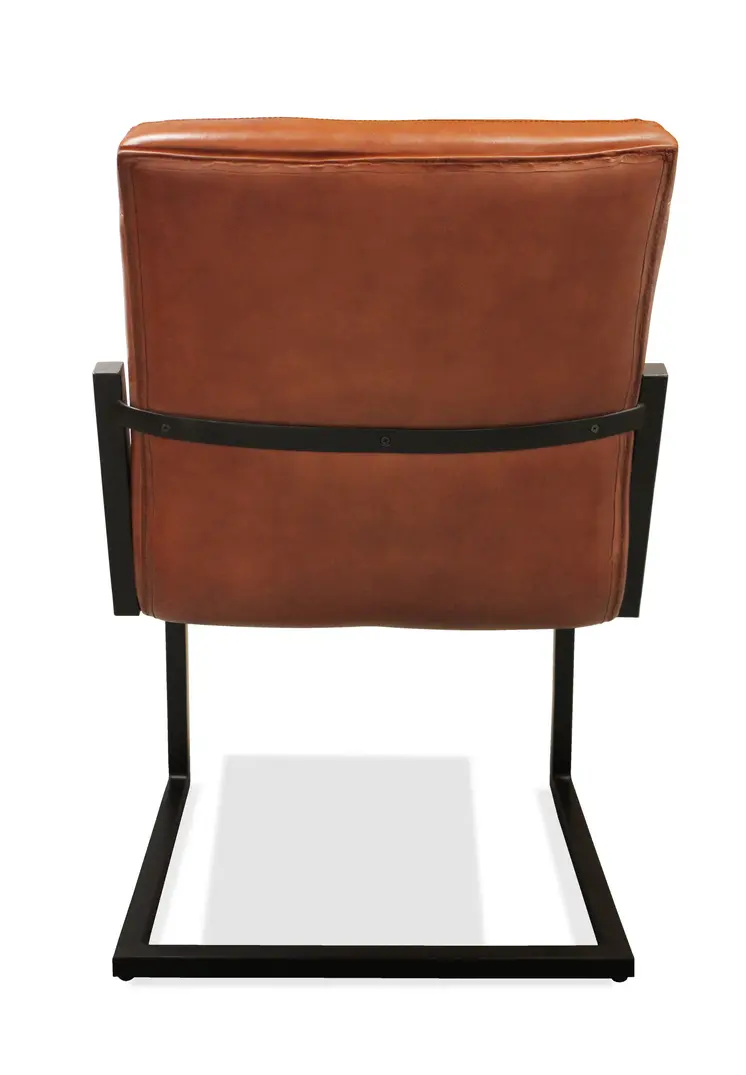 Cinnamon and Black Upholstered Leather Dining Side Chair