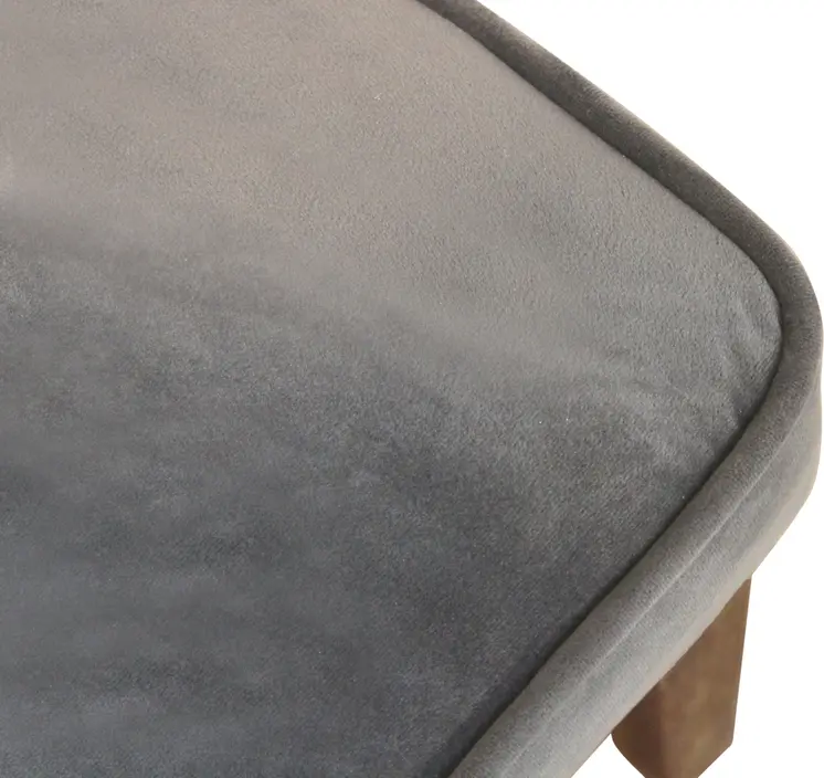 Set of Two Gray And Brown Upholstered Velvet Dining Parsons Chairs