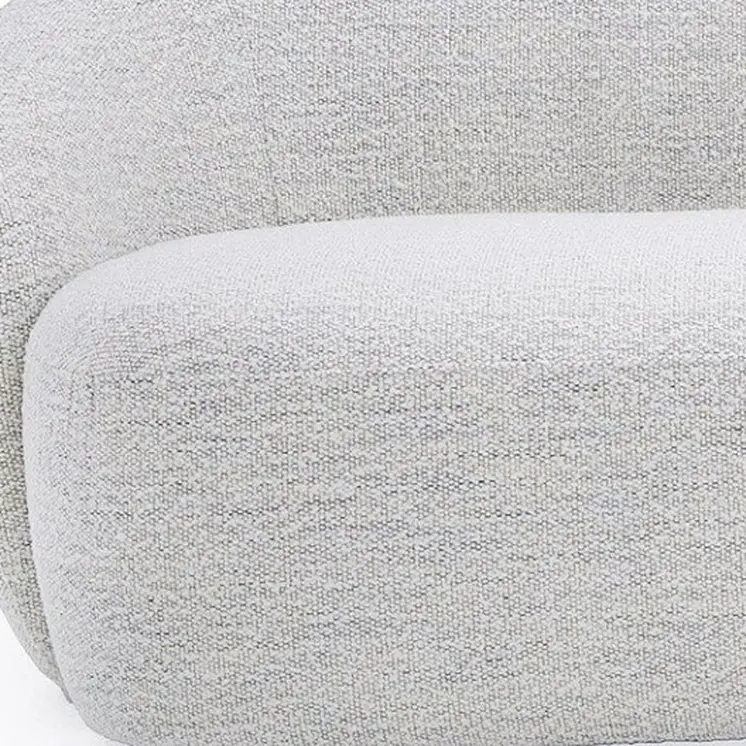 90" Off White Fabric Sofa With Black Legs