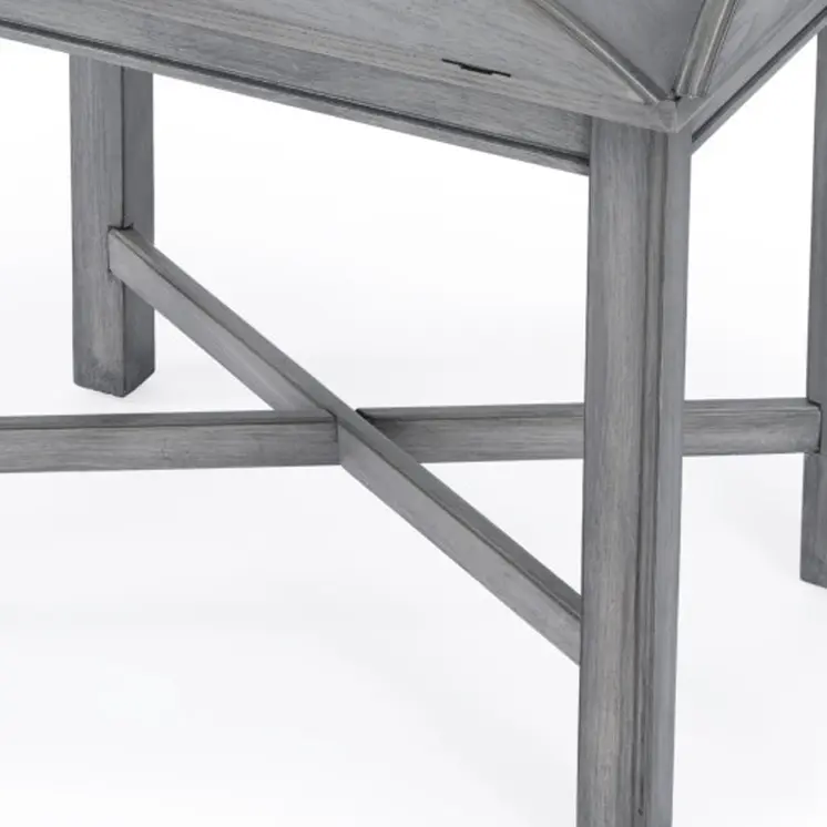 30" Gray Wood Oval Distressed Coffee Table