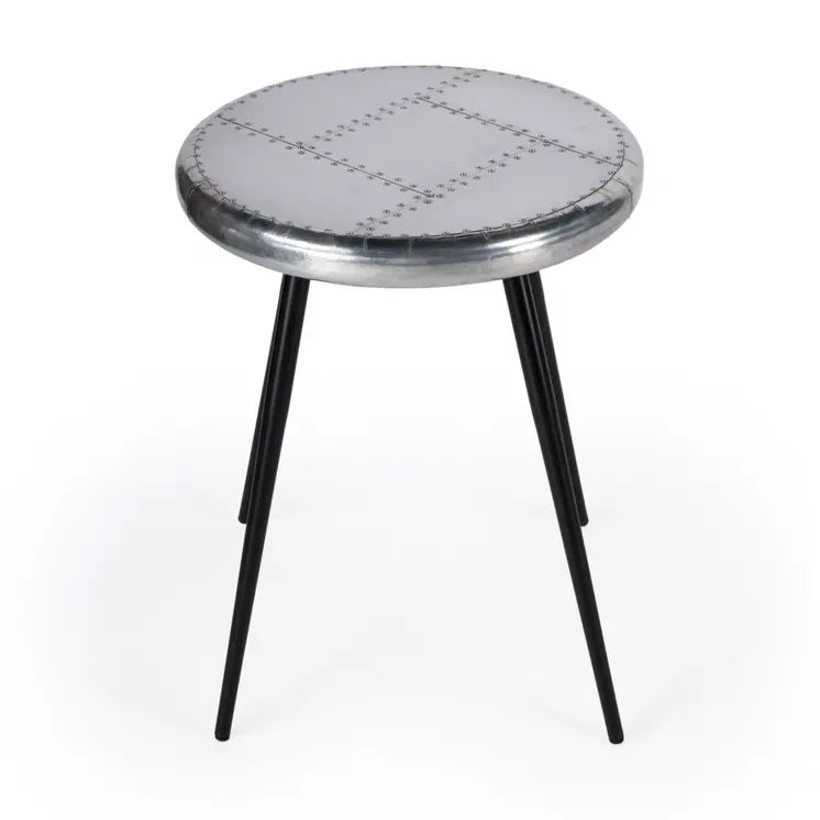 23" Silver Round End Table