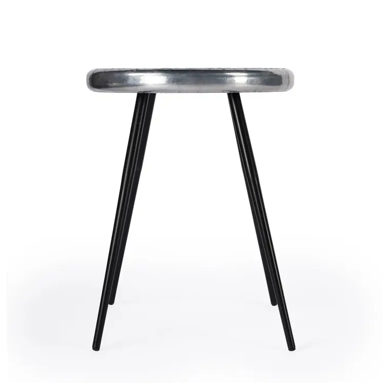23" Silver Round End Table