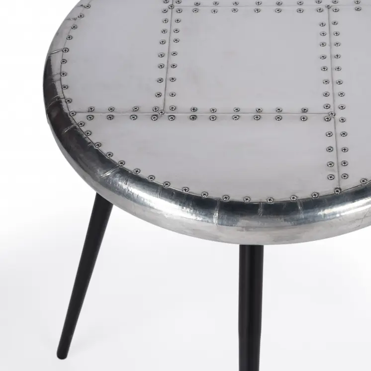 23" Silver Round End Table