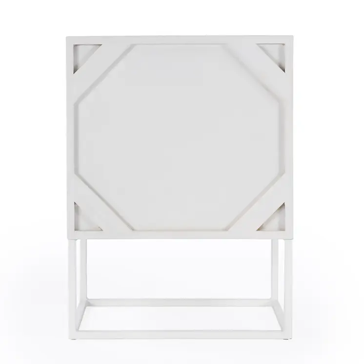 24" White Wood Two Drawer Nightstand