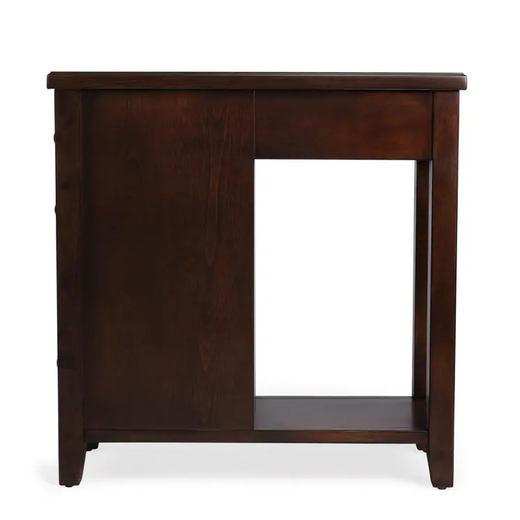 24" Dark Brown Manufactured Wood Rectangular End Table With Four Drawers And Shelf
