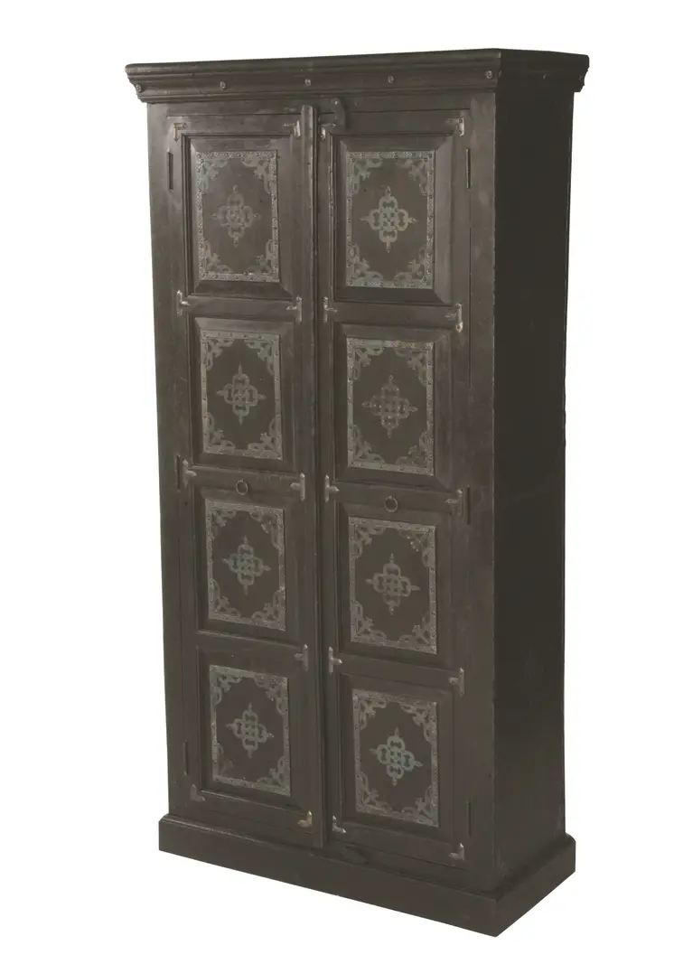 72" Dark Brown Solid Wood Pantry Or Storage Closet