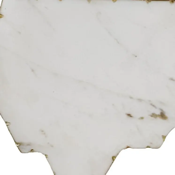 12" Gold And White Marble North Carolina Cheese Board