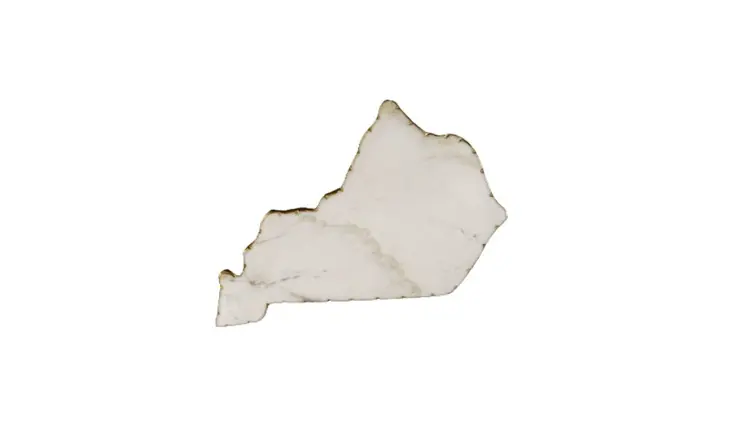 12" White And Gold Marble Kentucky Cheese Board