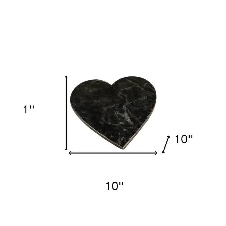 10" Black Handmade Heart Cheese Board