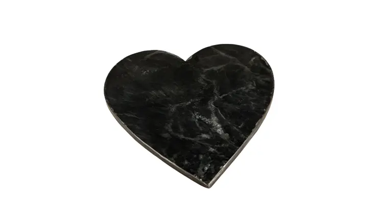 10" Black Handmade Heart Cheese Board