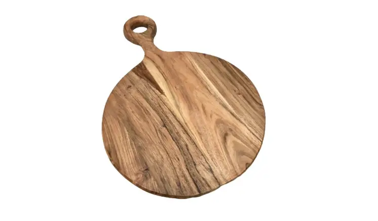 19" Brown Round Solid Wood Cutting Board