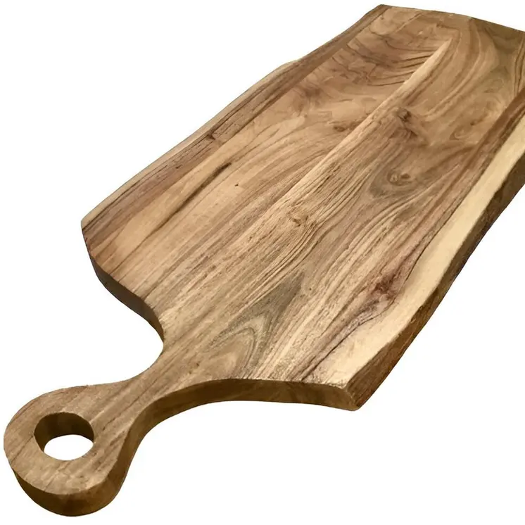 27" Brown Live Edge Solid Wood Cutting Board