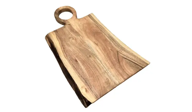 22" Brown Live Edge Solid Wood Cutting Board