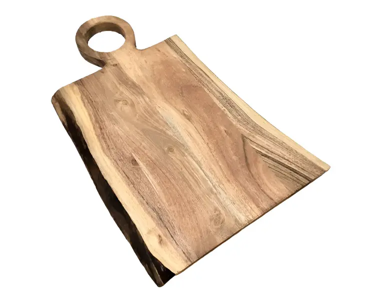 22" Brown Live Edge Solid Wood Cutting Board