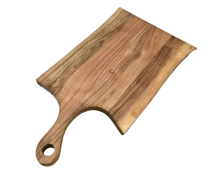 24" Brown Live Edge Solid Wood Cutting Board