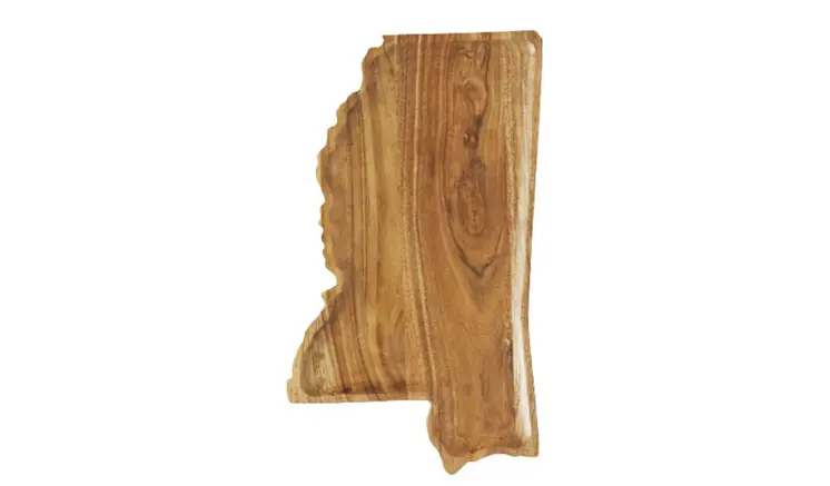 15" Brown Solid Wood Mississippi Cheese Board