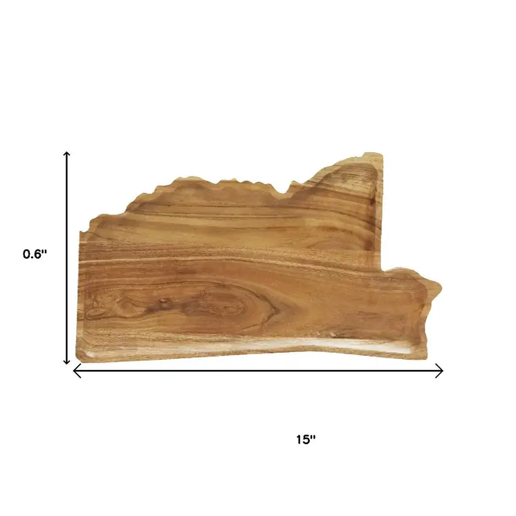 15" Brown Solid Wood Mississippi Cheese Board