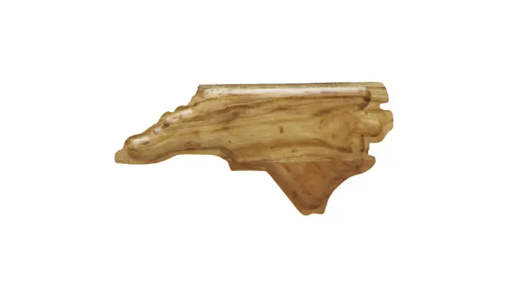 15" Brown Solid Wood North Carolina Cheese Board