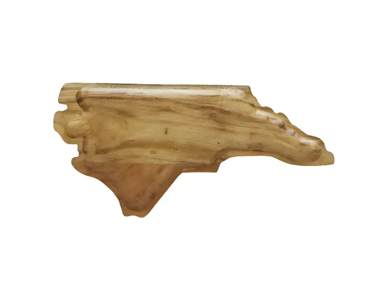 15" Brown Solid Wood North Carolina Cheese Board