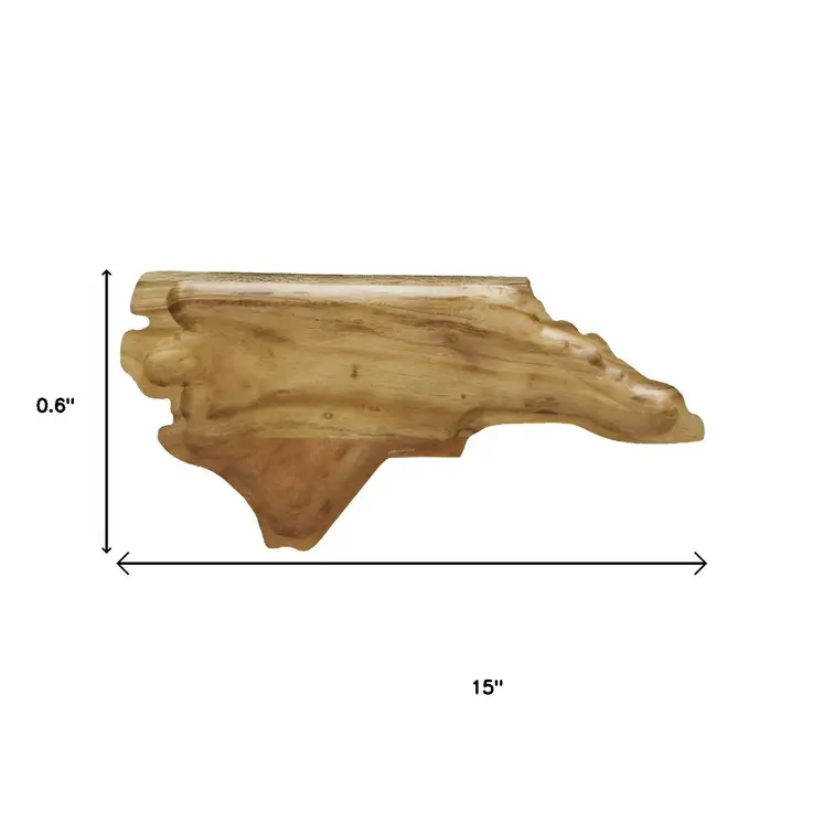 15" Brown Solid Wood North Carolina Cheese Board