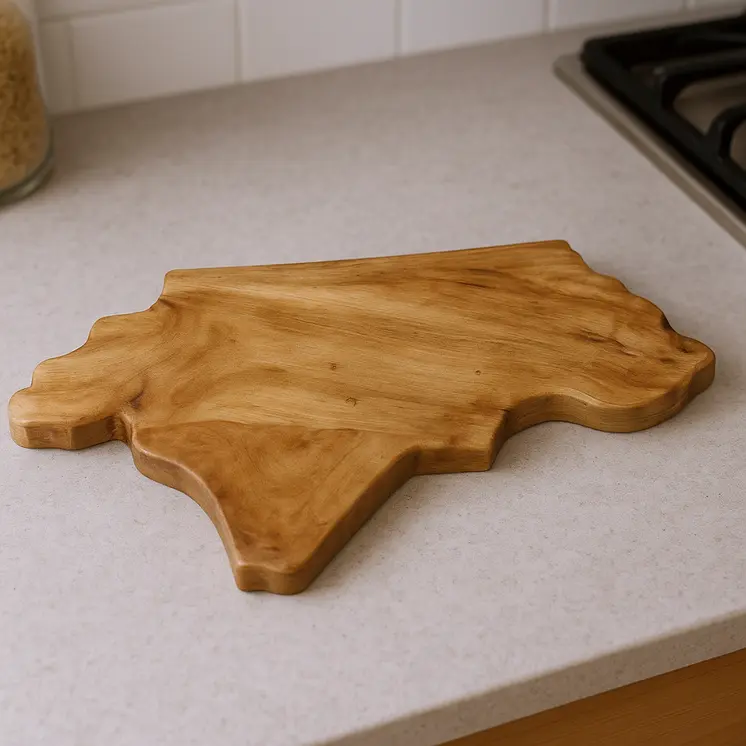 15" Brown Solid Wood North Carolina Cheese Board