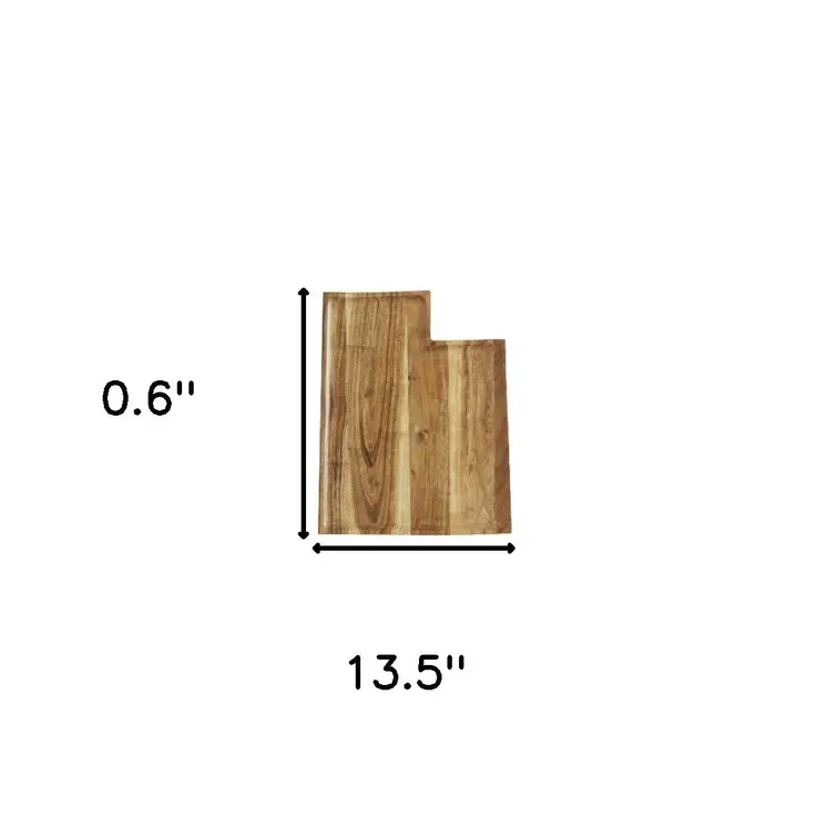 14" Brown Solid Wood Utah Cheese Board