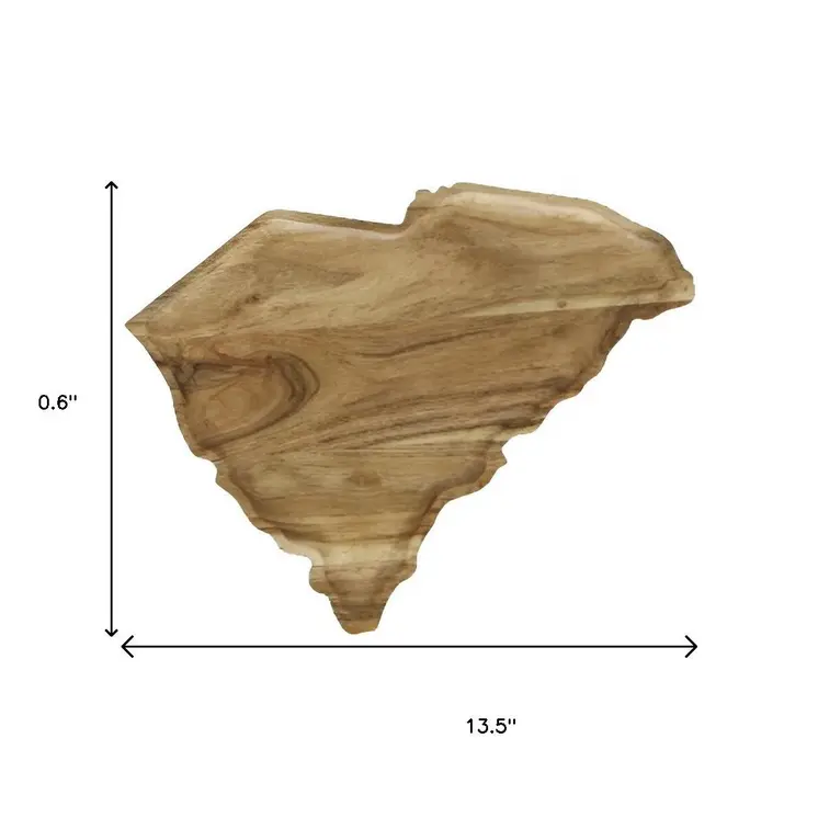 14" Brown Solid Wood South Carolina Cheese Board