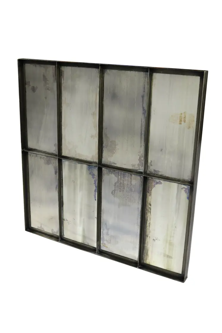 40" Black Square Metal Framed Accent Mirror