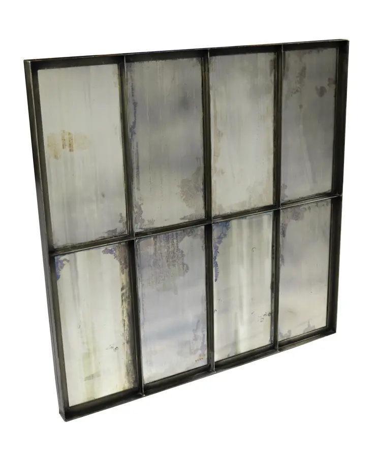 40" Black Square Metal Framed Accent Mirror