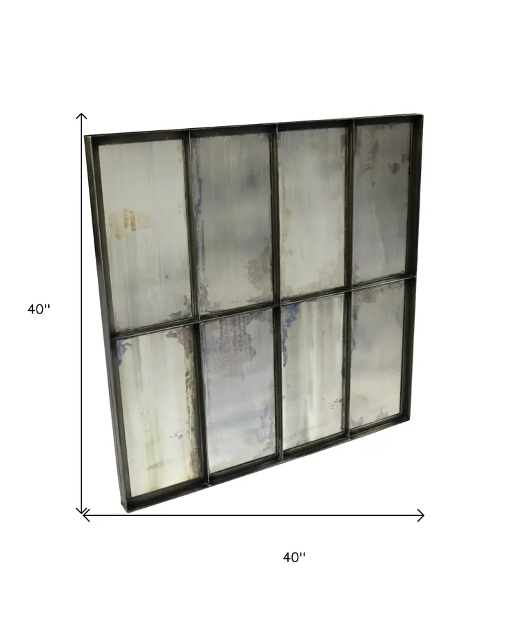 40" Black Square Metal Framed Accent Mirror