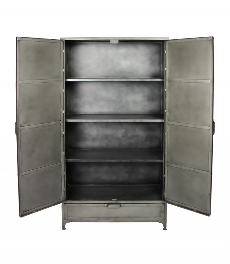 36" Silver Iron Drawer Combo Dresser
