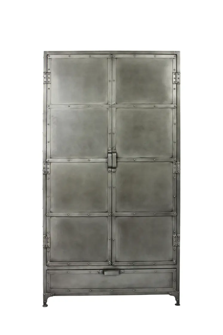 36" Silver Iron Drawer Combo Dresser