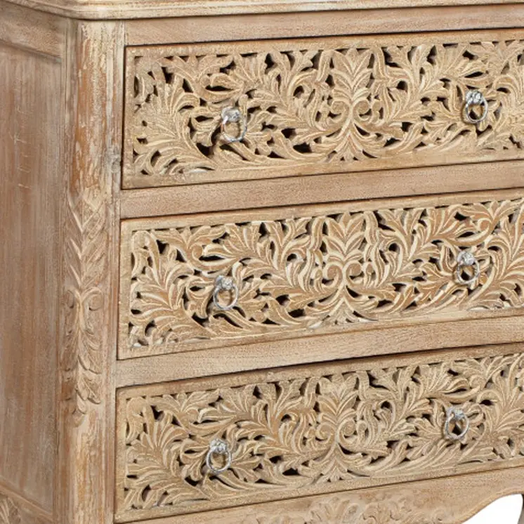 36" Antique White Solid Wood Three Drawer Dresser