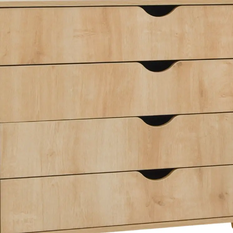 35" Natural Wood Four Drawer Dresser