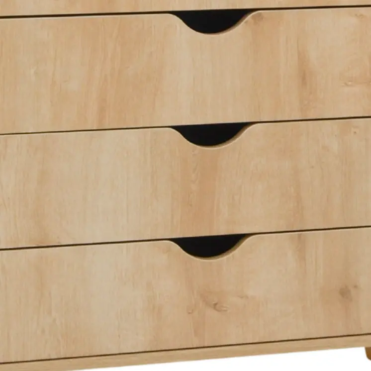 35" Natural Wood Four Drawer Dresser